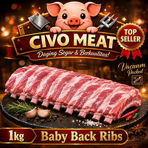 Pork Baby Back RIbs 1kg Frozen Vacum Pack