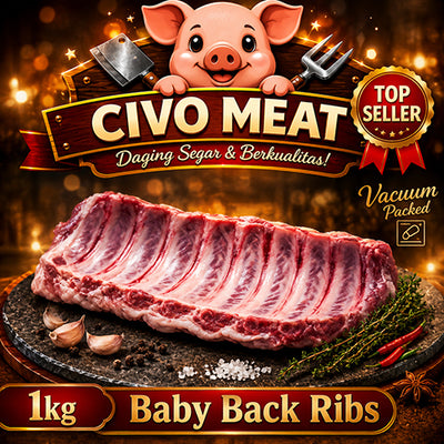 Pork Baby Back RIbs 1kg Frozen Vacum Pack
