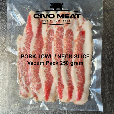 Pork Jowl / Pork Neck Slice 250g Frozen Vacum Pack
