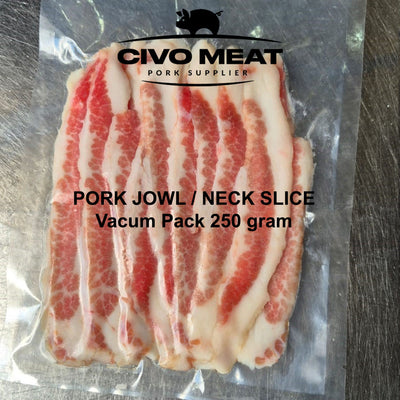 Pork Jowl / Pork Neck Slice 250g Frozen Vacum Pack