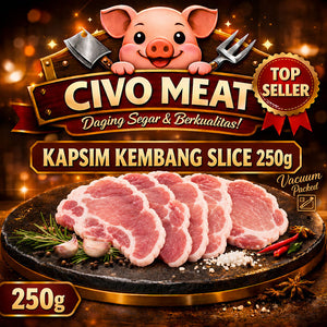 Pork Moksal / Collar / Kapsim Kembang / Kapsim Atas Daging Babi Slice 250g Frozen Vacum Pack