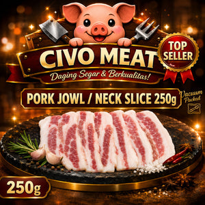 Pork Jowl / Pork Neck Slice 250g Frozen Vacum Pack