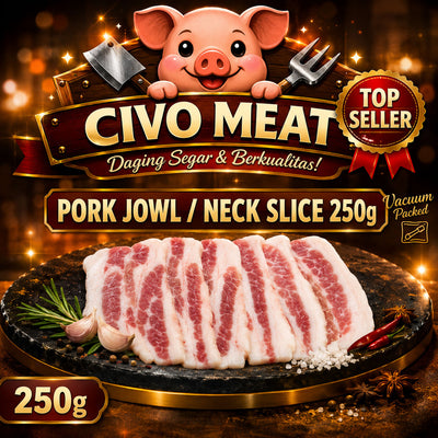 Pork Jowl / Pork Neck Slice 250g Frozen Vacum Pack