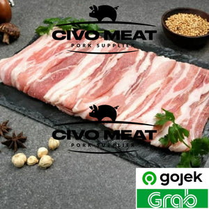 Pork Belly Slice / SamGyeopSal Korean Bbq - Samcan Babi Iris tipis - 500gram