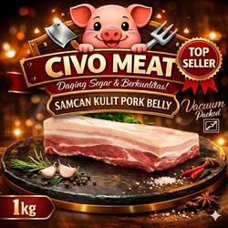 Samcan Babi Pork Belly Lokal 1kg Frozen Vacuum Pack